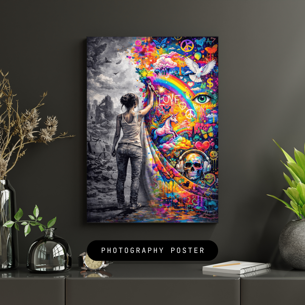 🎭 Behind the Curtain of Reality l Magical KI Artwork | Printable Art