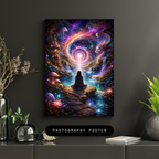 Meditative Frau im Kosmos | Magische KI Art l Digitaler Download | Hochauflösend (300 DPI)