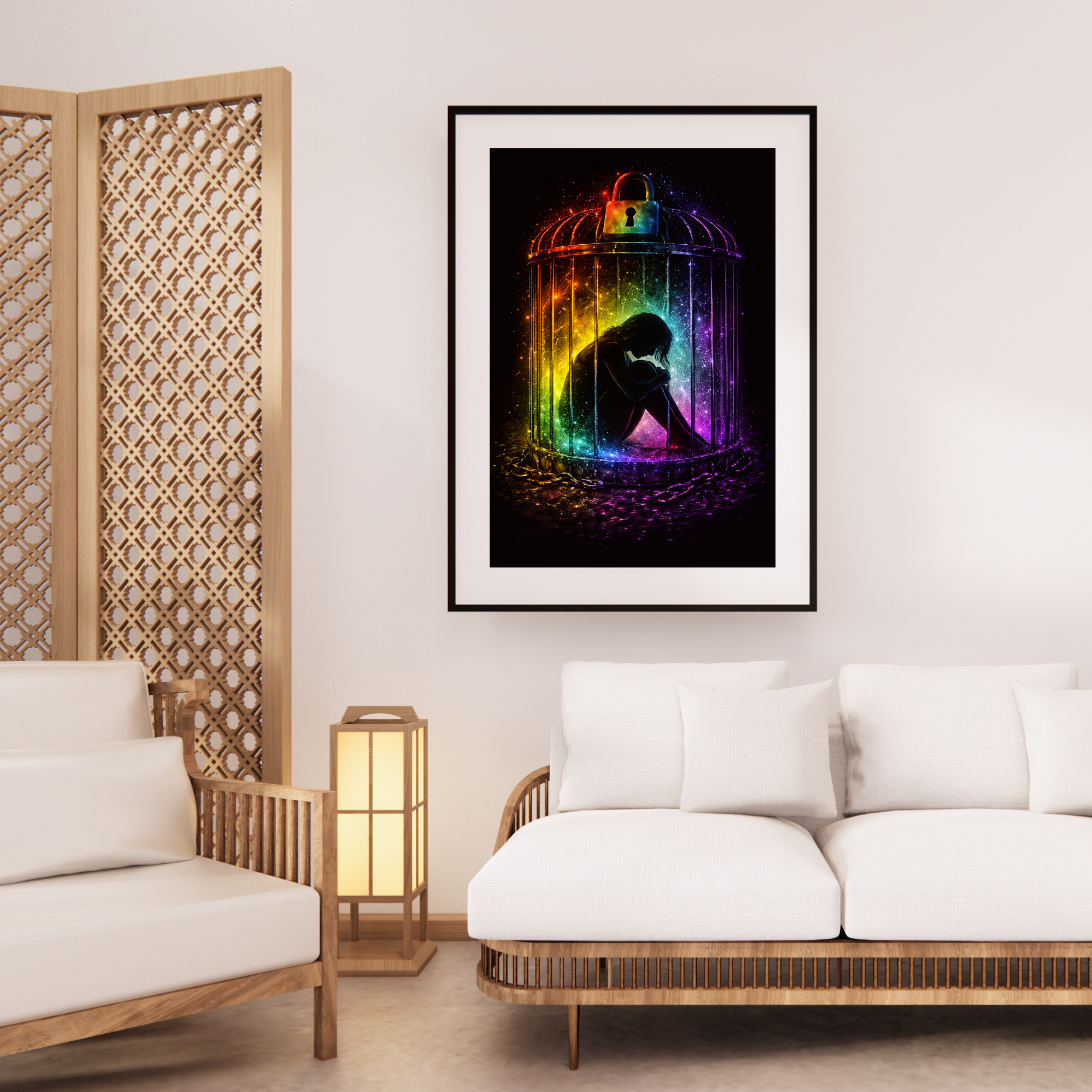 🖤 Between Silence and Truth | Mystical Fantasy AI Art | Emotional Inner World | Digital Download | 300 DPI