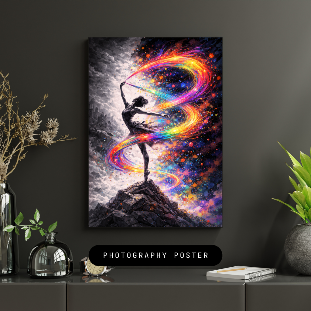 🌪 Woman in the Storm of colors | Energy Flow Art | Emotional Movement | AI Artwork | Digital Download | 300 DPI