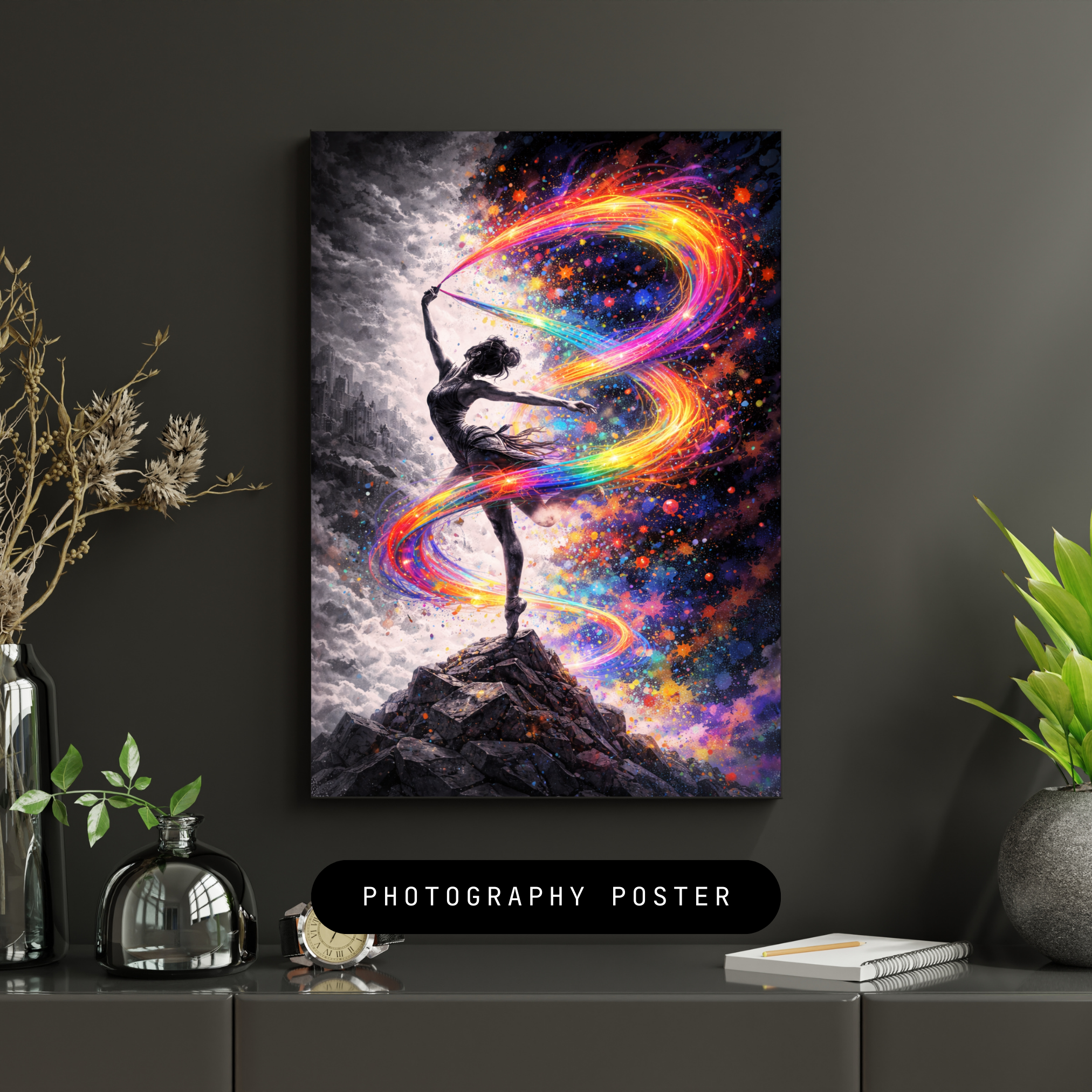 🌪 Woman in the Storm of colors | Energy Flow Art | Emotional Movement | AI Artwork | Digital Download | 300 DPI