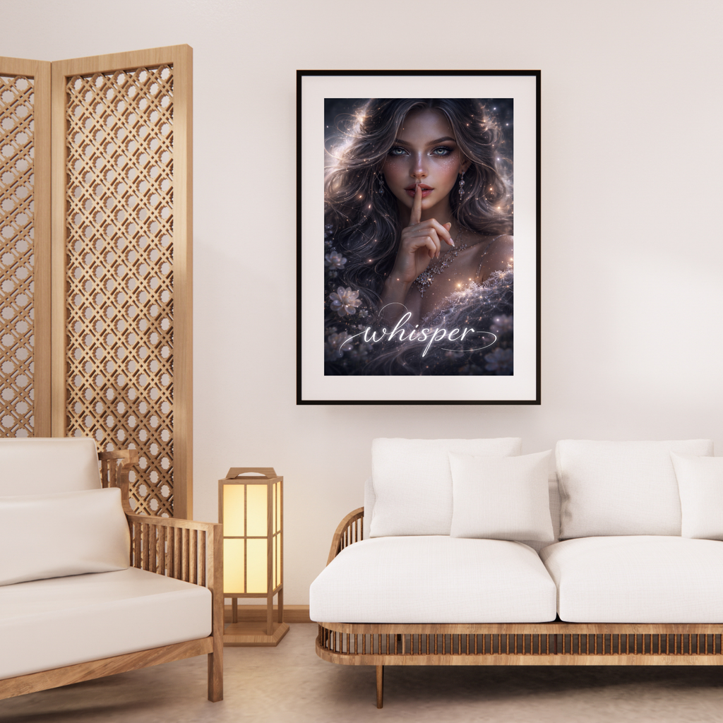 🤍 WHISPER – Between Silence and Truth | Mystical AI Art | Digital Download | 300 DPI