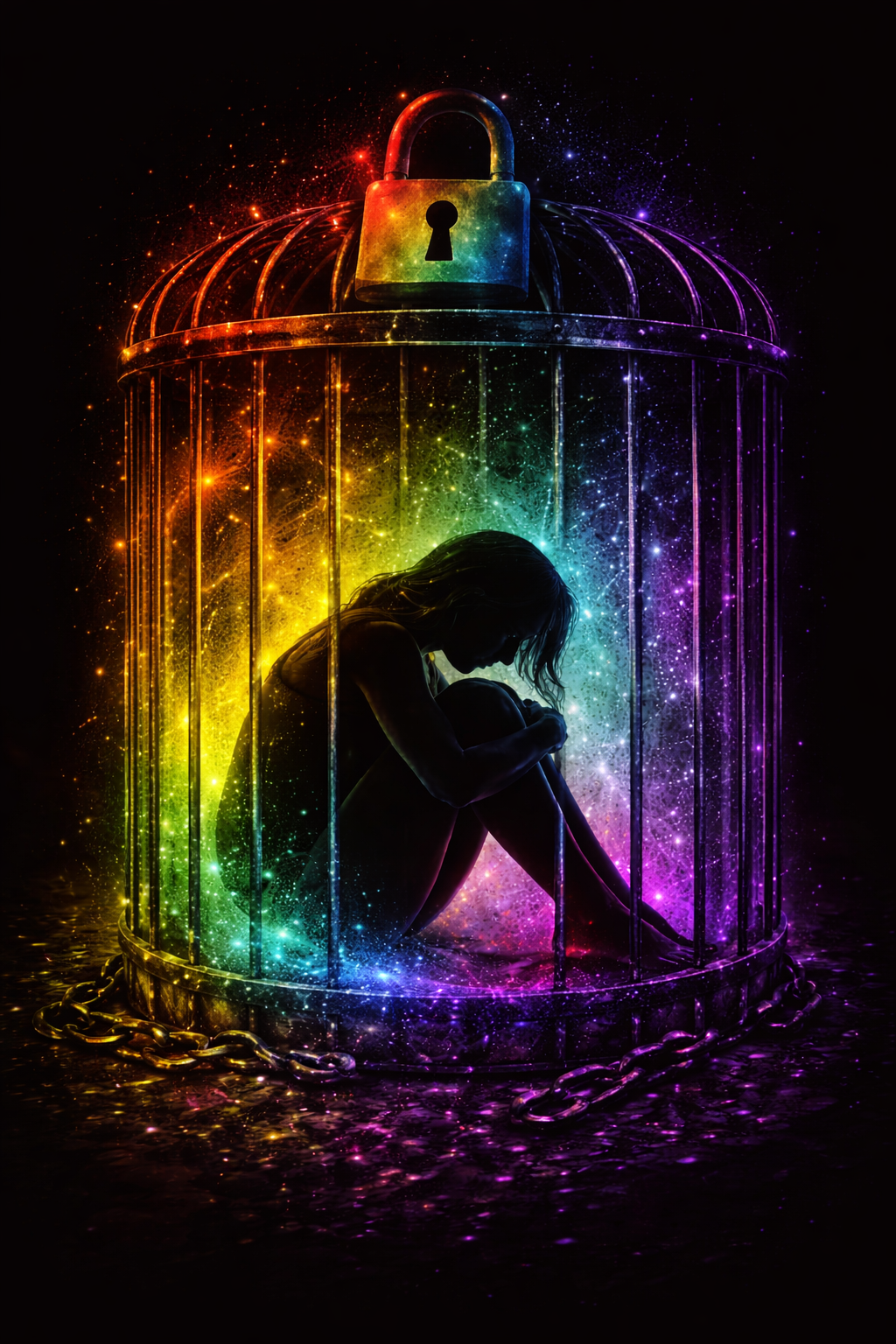 Zwischen Verschlossenheit und Wahrheit | Mystische KI Kunst | Printable Art