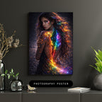 🔥 Inner Flame | Woman with Rainbow Energy | Transformation & Self-Growth | Premium Poster