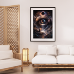 👁 Eye of Worlds | Cosmic Balance Art | Spiritual AI Artwork | Digital Download | 300 DPI