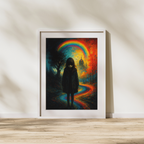 Kind mit Regenbogenfarben KI Kunstdruck – "Silent Child"l Digital Download