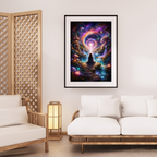 Meditative Frau im Kosmos | Magische KI Art l Digitaler Download | Hochauflösend (300 DPI)