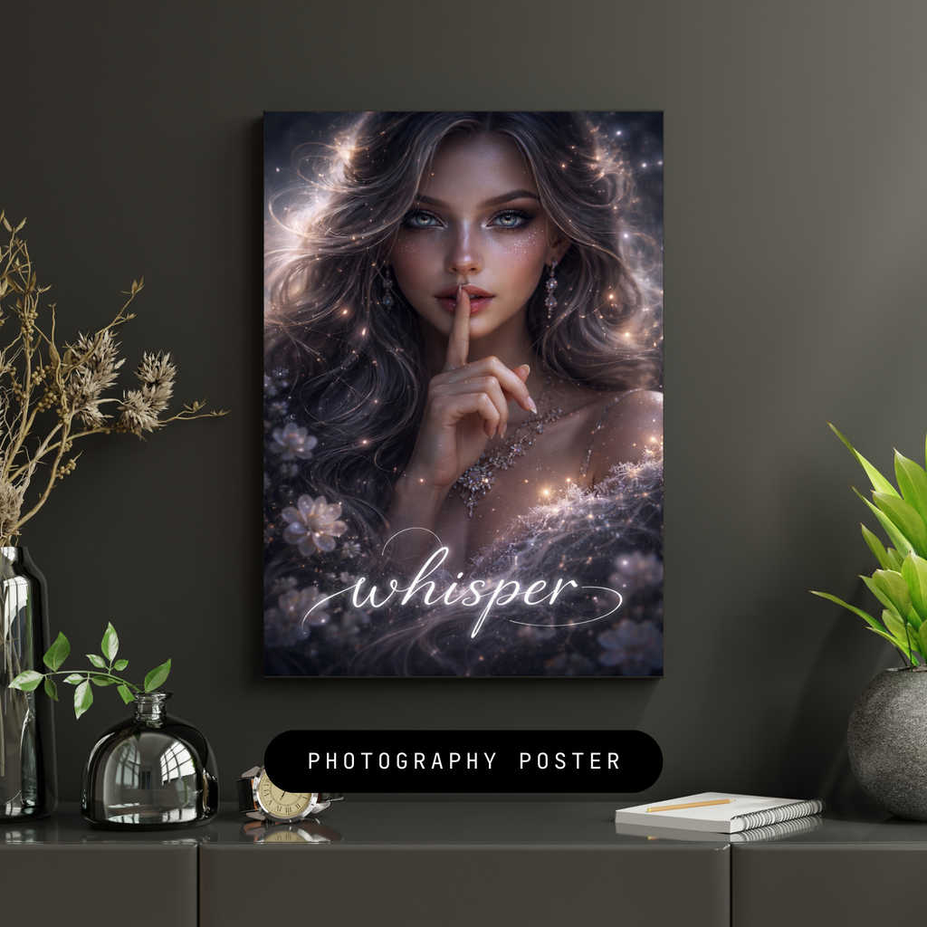 🤍 WHISPER – Between Silence and Truth | Mystical AI Art | Digital Download | 300 DPI