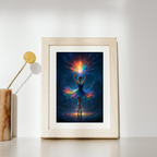 Ballerina - Tanzende Silhouette mit Neon-Farben l KI Kunst l Digital Download