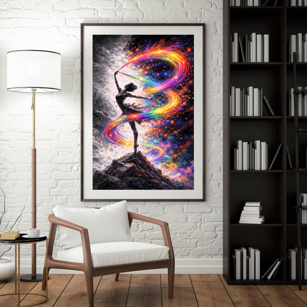 🌪 Woman in the Storm of colors | Energy Flow Art | Emotional Movement | AI Artwork | Digital Download | 300 DPI
