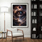 👁 Eye of Worlds | Cosmic Balance Art | Spiritual AI Artwork | Digital Download | 300 DPI