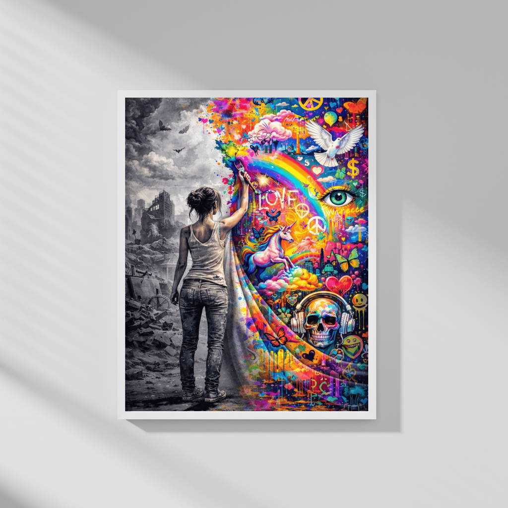 🎭 Behind the Curtain of Reality l Magical KI Artwork | Printable Art