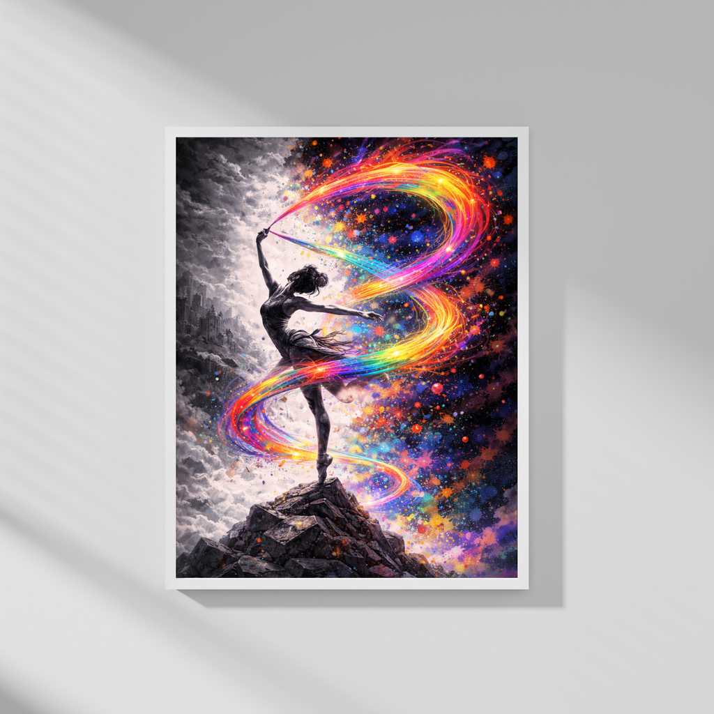 🌪 Woman in the Storm of colors | Energy Flow Art | Emotional Movement | AI Artwork | Digital Download | 300 DPI