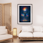 Ballerina - Tanzende Silhouette mit Neon-Farben l KI Kunst l Digital Download