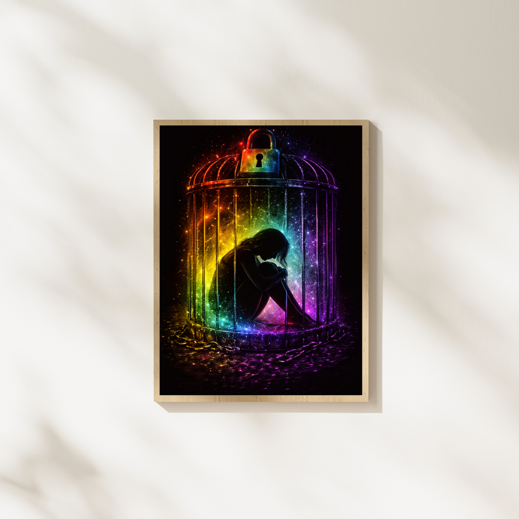 🖤 Between Silence and Truth | Mystical Fantasy AI Art | Emotional Inner World | Digital Download | 300 DPI