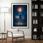 Ballerina - Tanzende Silhouette mit Neon-Farben l KI Kunst l Digital Download