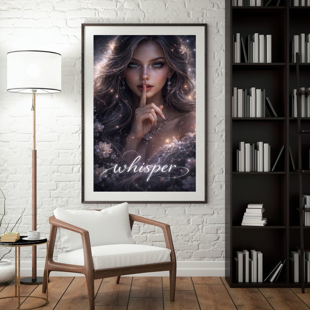🤍 WHISPER – Between Silence and Truth | Mystical AI Art | Digital Download | 300 DPI