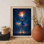 Ballerina - Tanzende Silhouette mit Neon-Farben l KI Kunst l Digital Download
