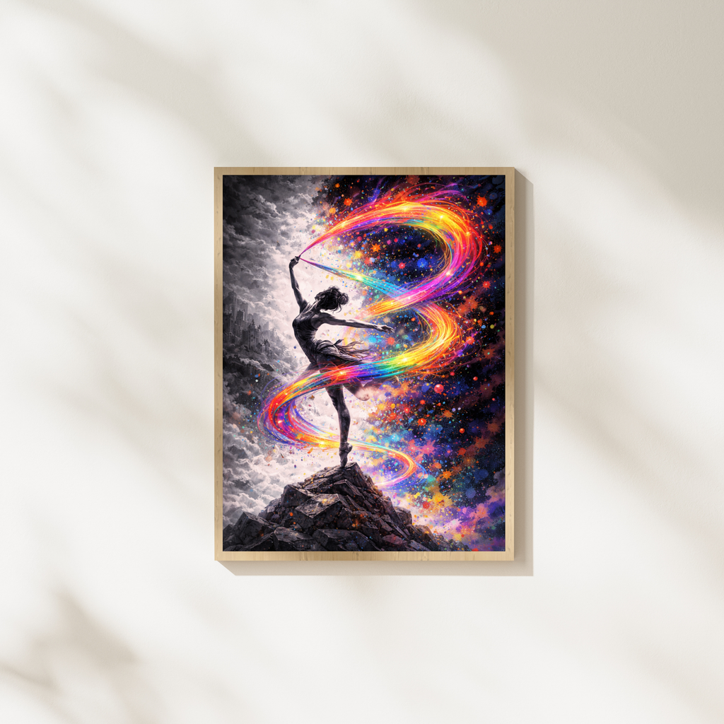 🌪 Woman in the Storm of colors | Energy Flow Art | Emotional Movement | AI Artwork | Digital Download | 300 DPI