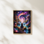 Meditative Frau im Kosmos | Magische KI Art l Digitaler Download | Hochauflösend (300 DPI)