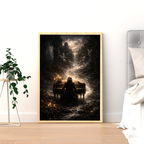 Mann am Klavier | Dark Fantasy KI Wandkunst l Printable Art