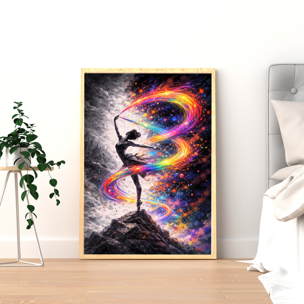 🌪 Woman in the Storm of colors | Energy Flow Art | Emotional Movement | AI Artwork | Digital Download | 300 DPI
