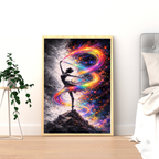 🌪 Woman in the Storm of colors | Energy Flow Art | Emotional Movement | AI Artwork | Digital Download | 300 DPI
