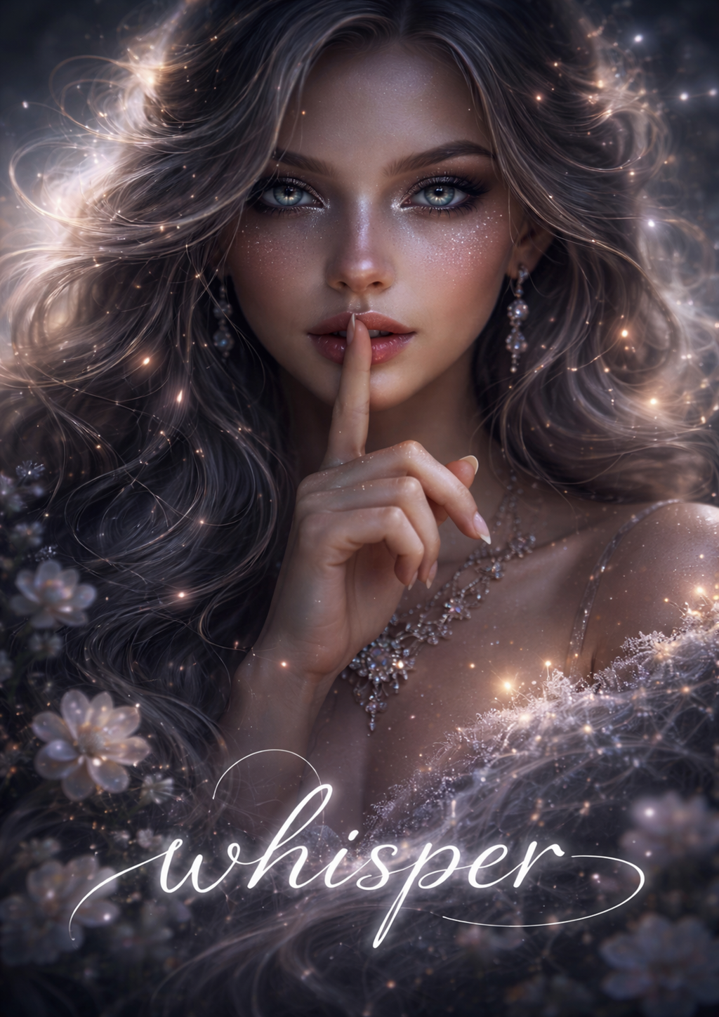 🤍 WHISPER – Between Silence and Truth | Mystical AI Art | Digital Download | 300 DPI