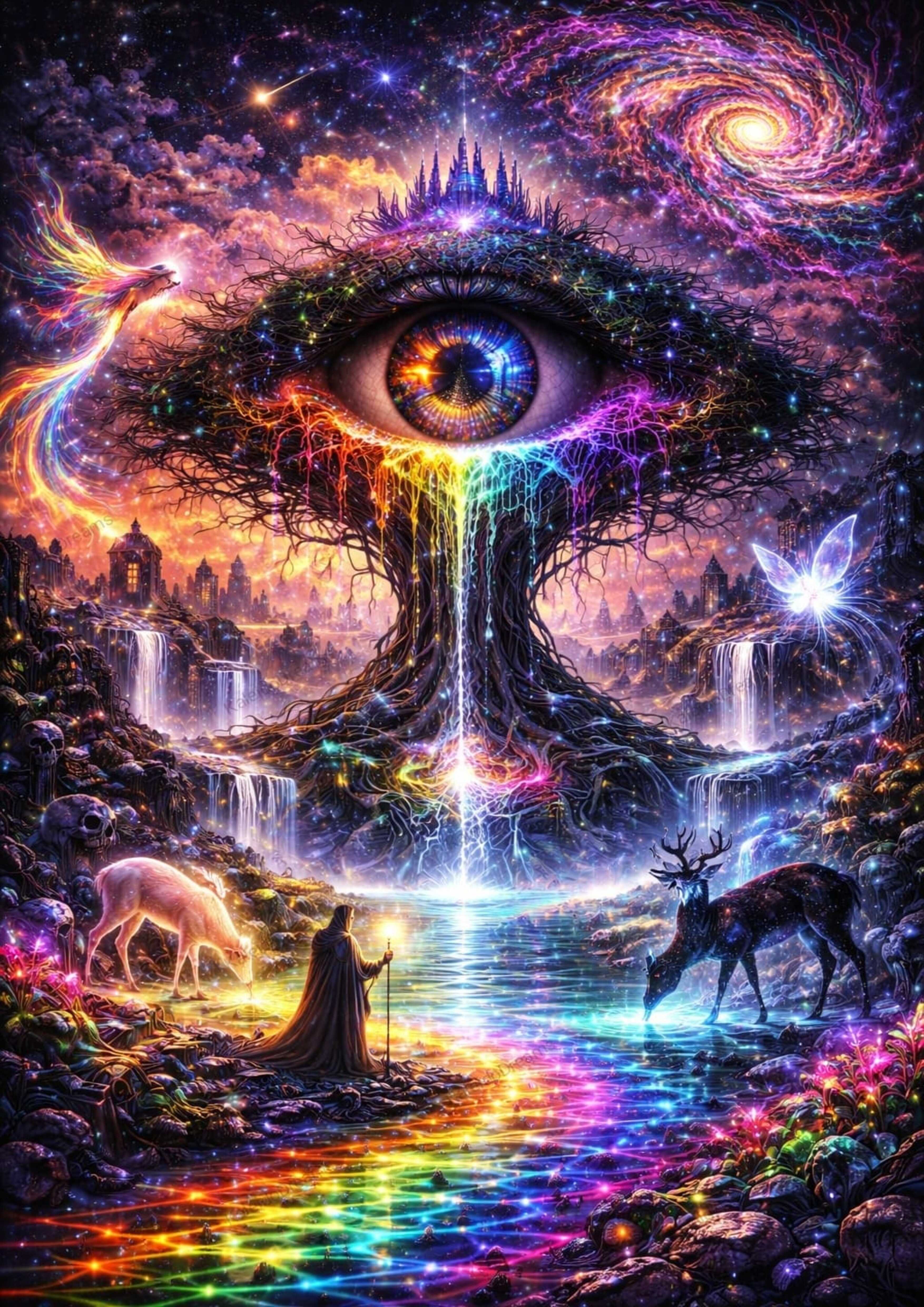 Zwischen Zeit und Ewigkeit | Mystische Fantasy KI Kunst | Printable Art