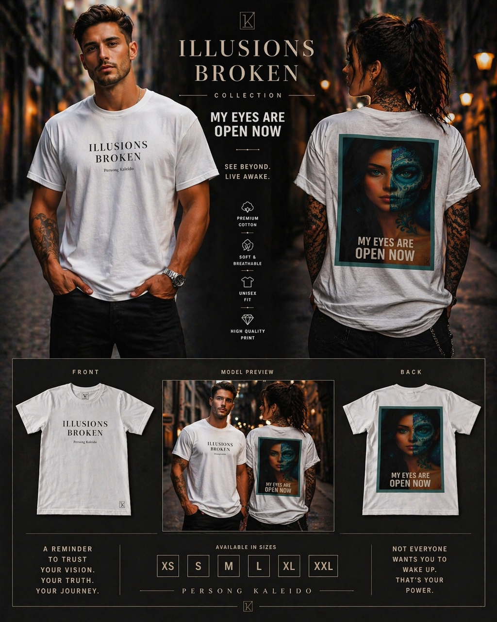 BROKEN ILLUSIONS Unisex-T-Shirt l Digital Artwork
