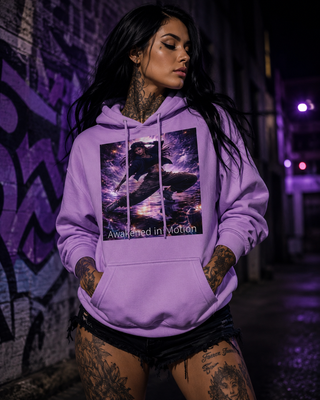🖤 AWAKENED IN MOTION | Unisex Hoodie | AI Artwork