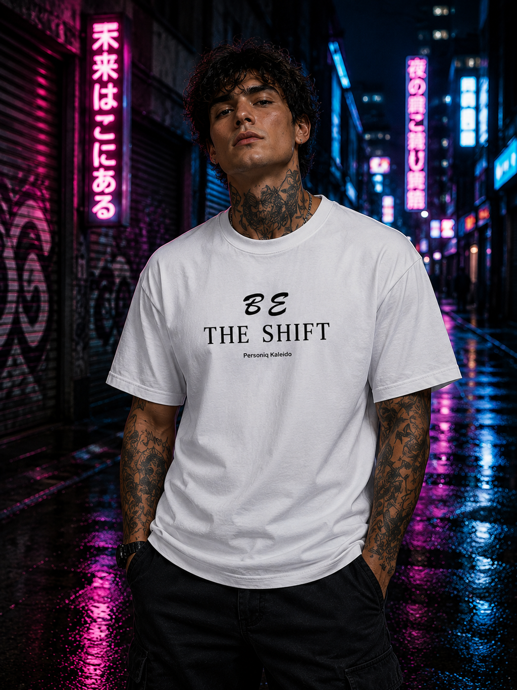 SILENT FOCUS l BE THE SHIFT Edition l Performance Unisex Crewneck T-shirt White