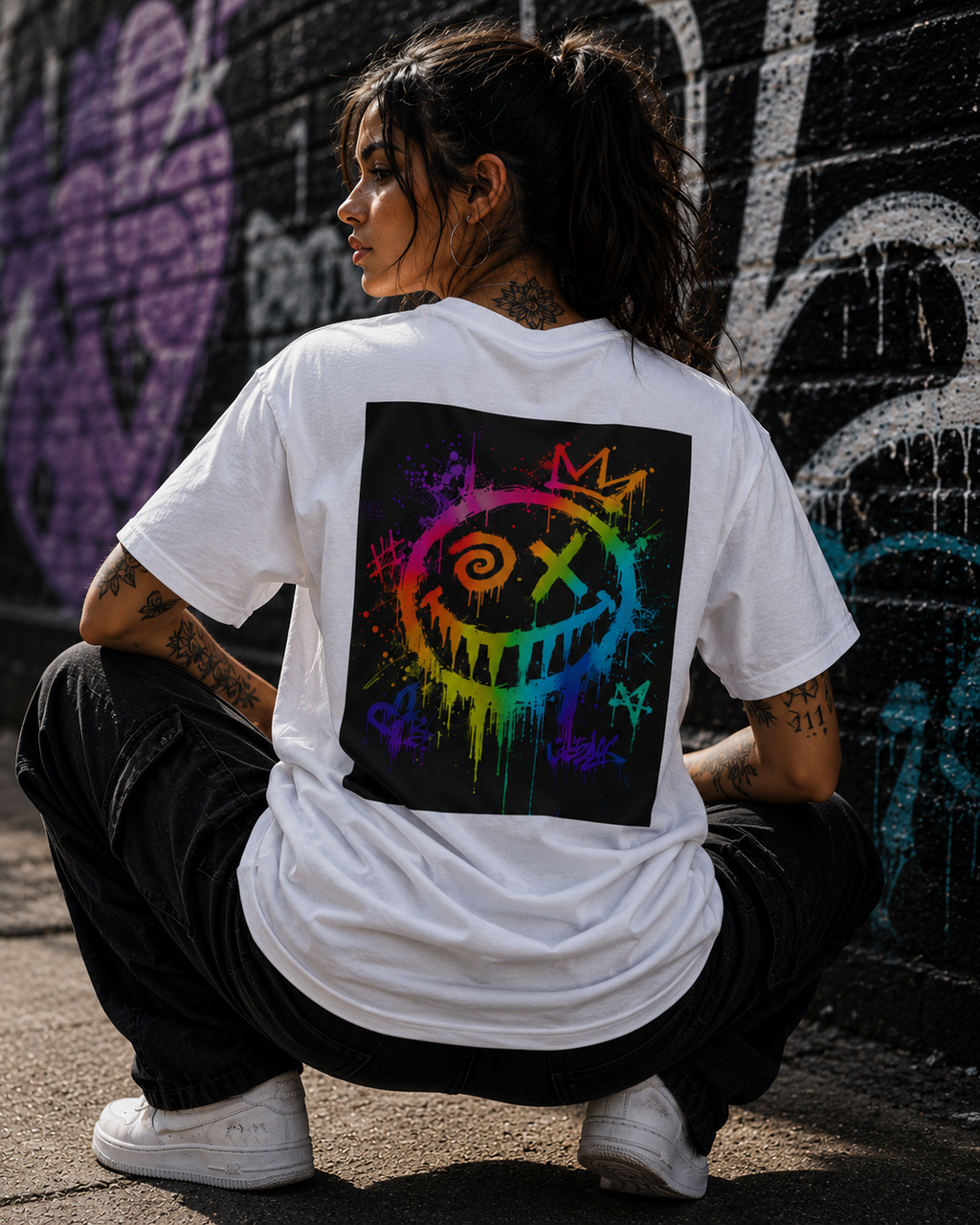 UNHIDE. – Rainbow Graffiti Streetwear T-Shirt | Bold Self-Expression Tee