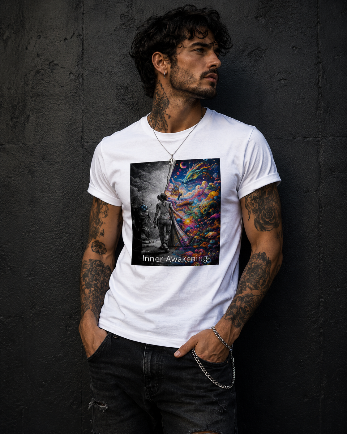 🖤 Inner Awakening | Premium Women’s T-Shirt | AI Artwork