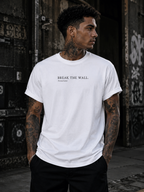BREAK THE WALL. l Performance Unisex Statement T-shirt White