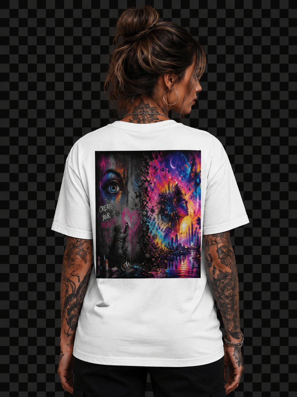 Reality Is A Choice | Graffiti Fantasy Performance T-Shir | Create Your Reality | Colorful Street Art Back Print