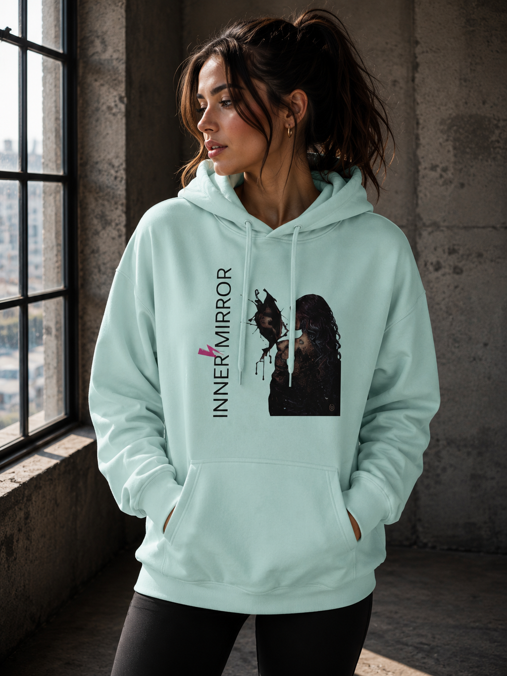 🖤 INNER MIRROR | Unisex Hoodie | AI Artwork