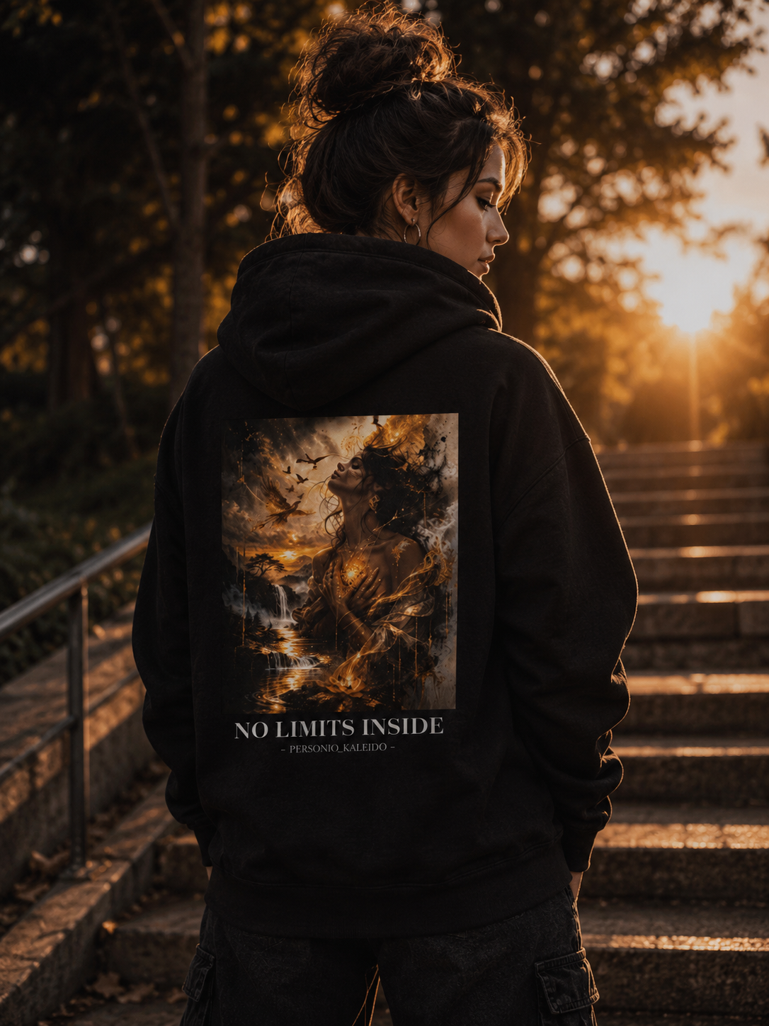 NO LIMITS INSIDE l Mittelschwerer Fleece-Hoodie | Gildan SF500 Schwarz