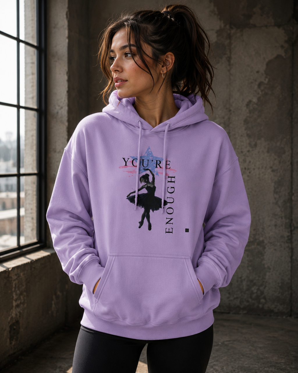 🖤 YOU’RE ENOUGH | Classic Unisex Hoodie (Gildan® 18500) | AI Artwork