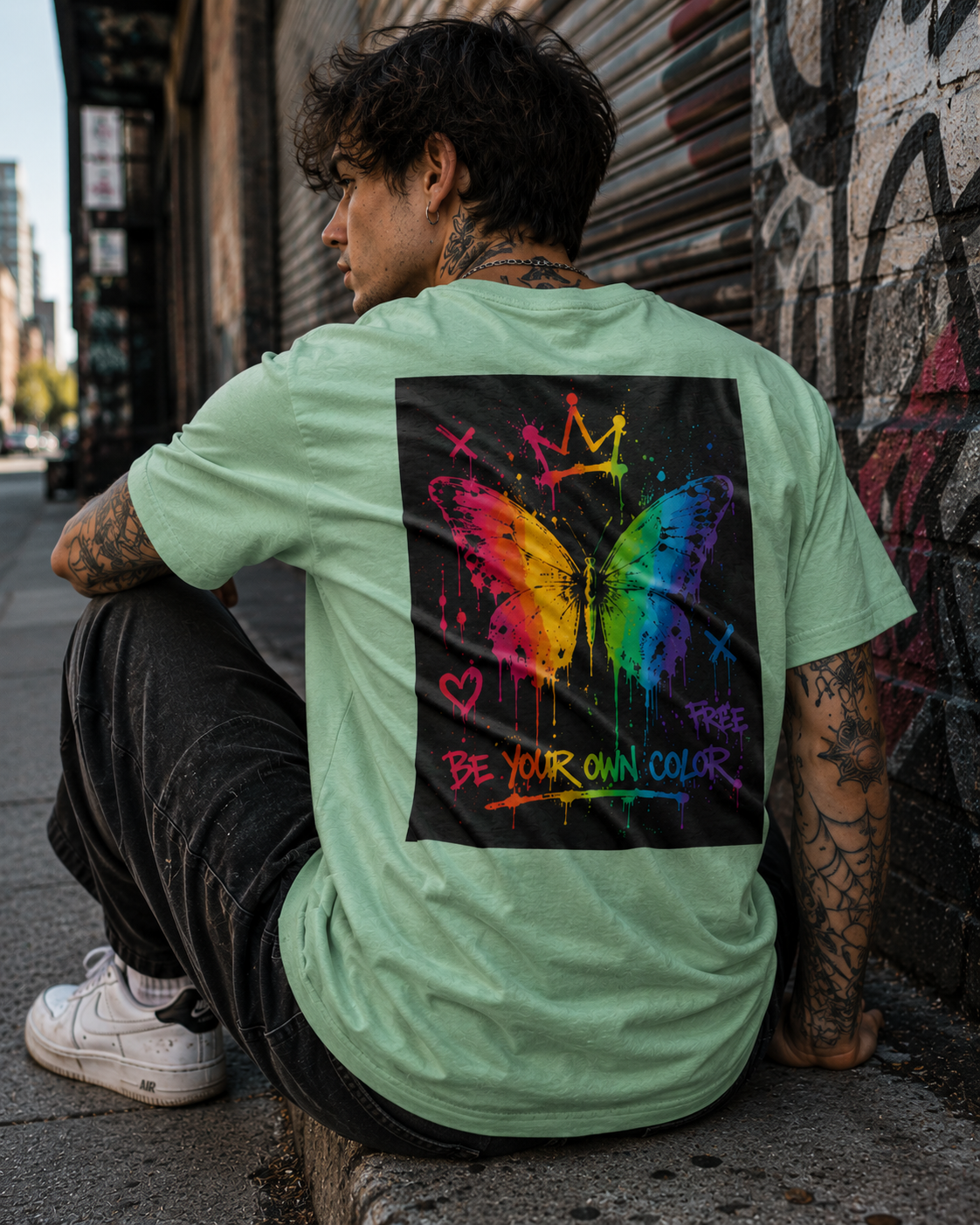 Color Outside The Lines – Inspirational Butterfly Graphic Unisex T-Shirt