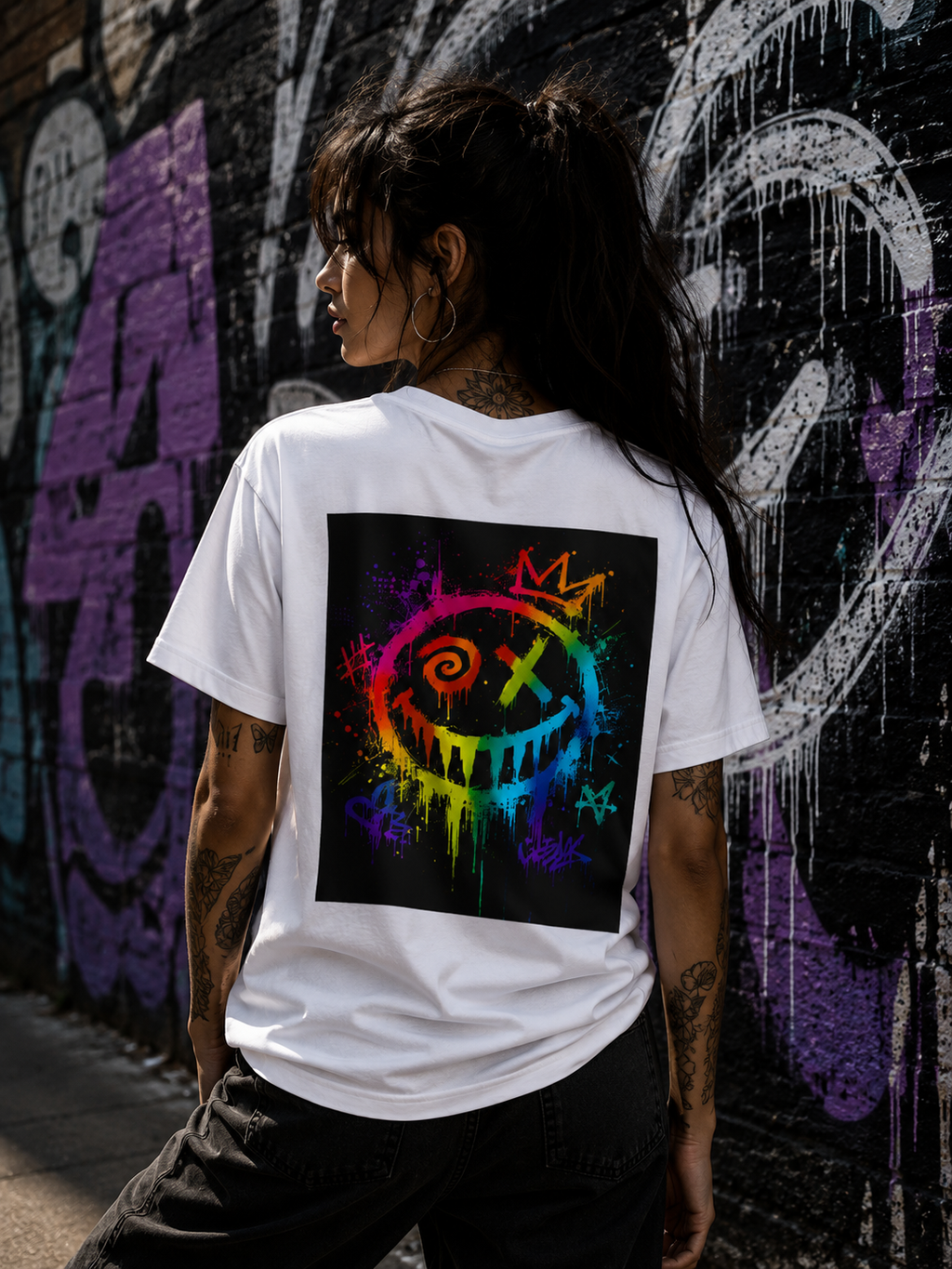 UNHIDE. – Rainbow Graffiti Streetwear T-Shirt | Bold Self-Expression Tee