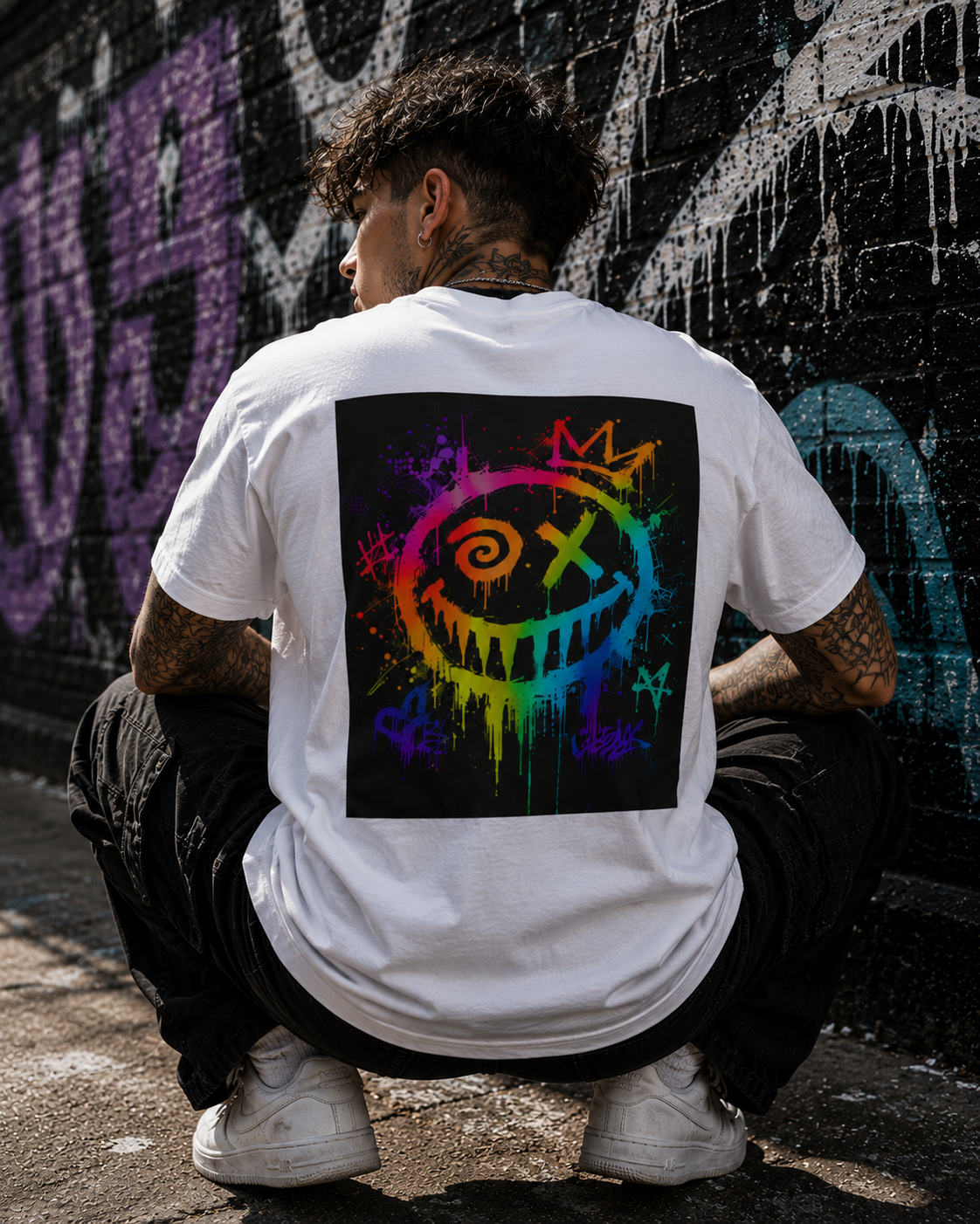 UNHIDE. – Rainbow Graffiti Streetwear T-Shirt | Bold Self-Expression Tee