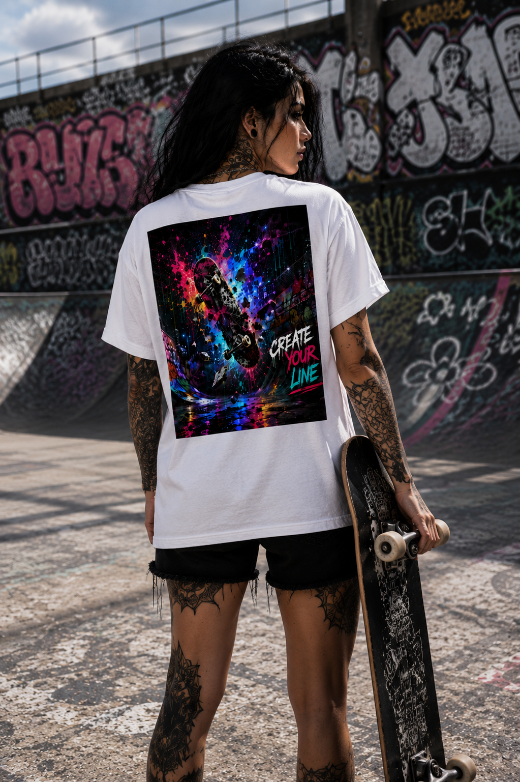 RIDE BEYOND LIMITS l Performance Unisex Statement T-shirt White