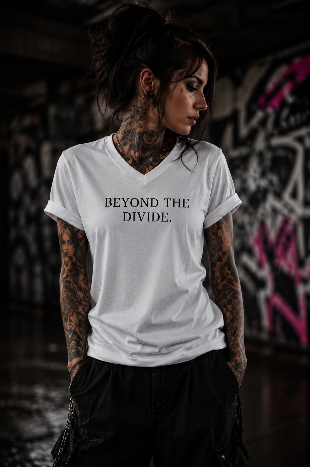 BEYOND THE DIVIDE. -  Premium Unisex Statement T--Shirt
