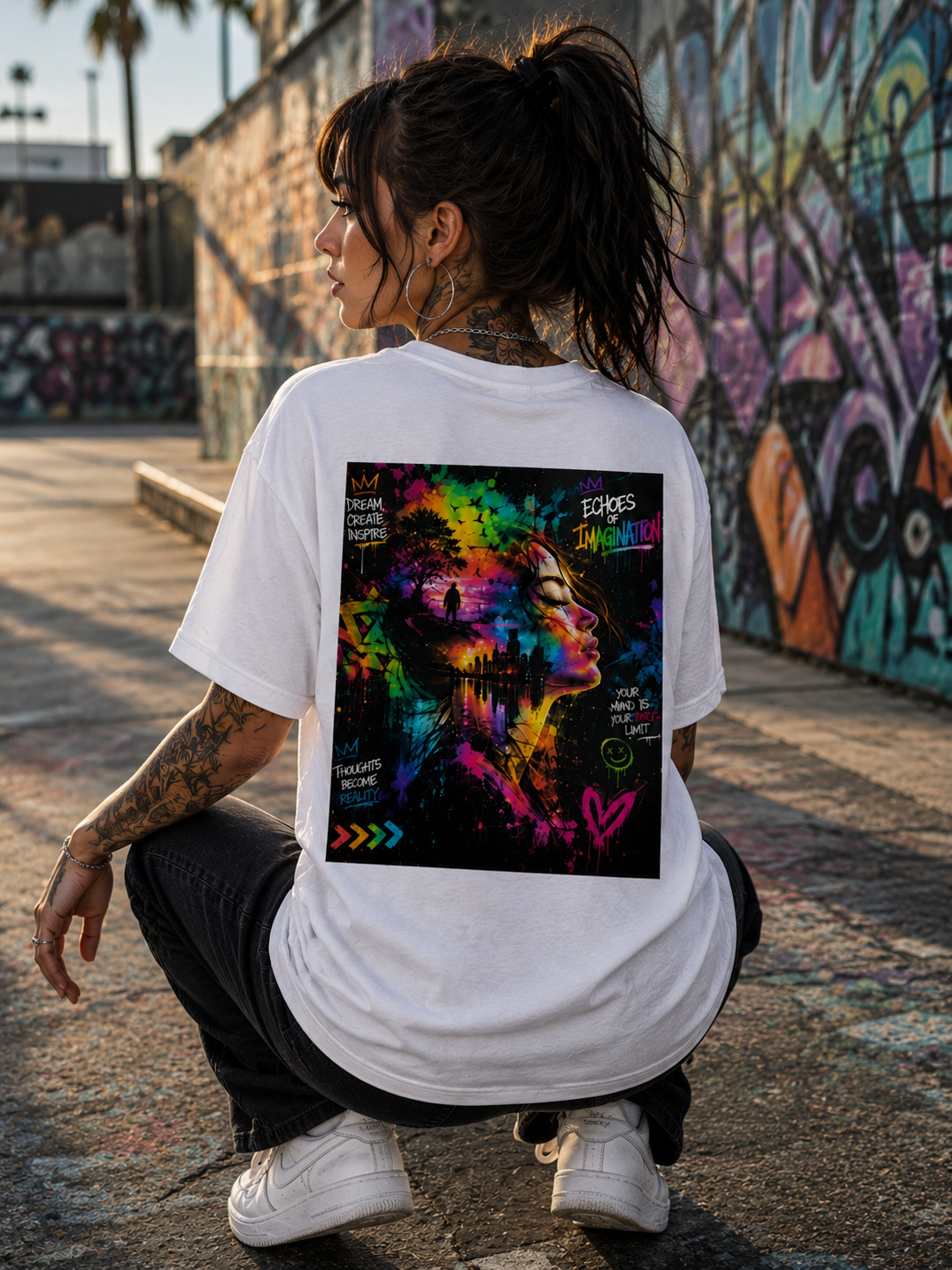 YOUR WORLD. YOUR COLORS. – Artistic Statement T-Shirt | Color Explosion Back Print | Creative Streetwear | Unisex Graphic Tee