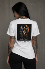 THE ONLY RIVAL IS YOU l Performance Unisex-T-Shirt mit Rundhalsausschnitt Weiß
