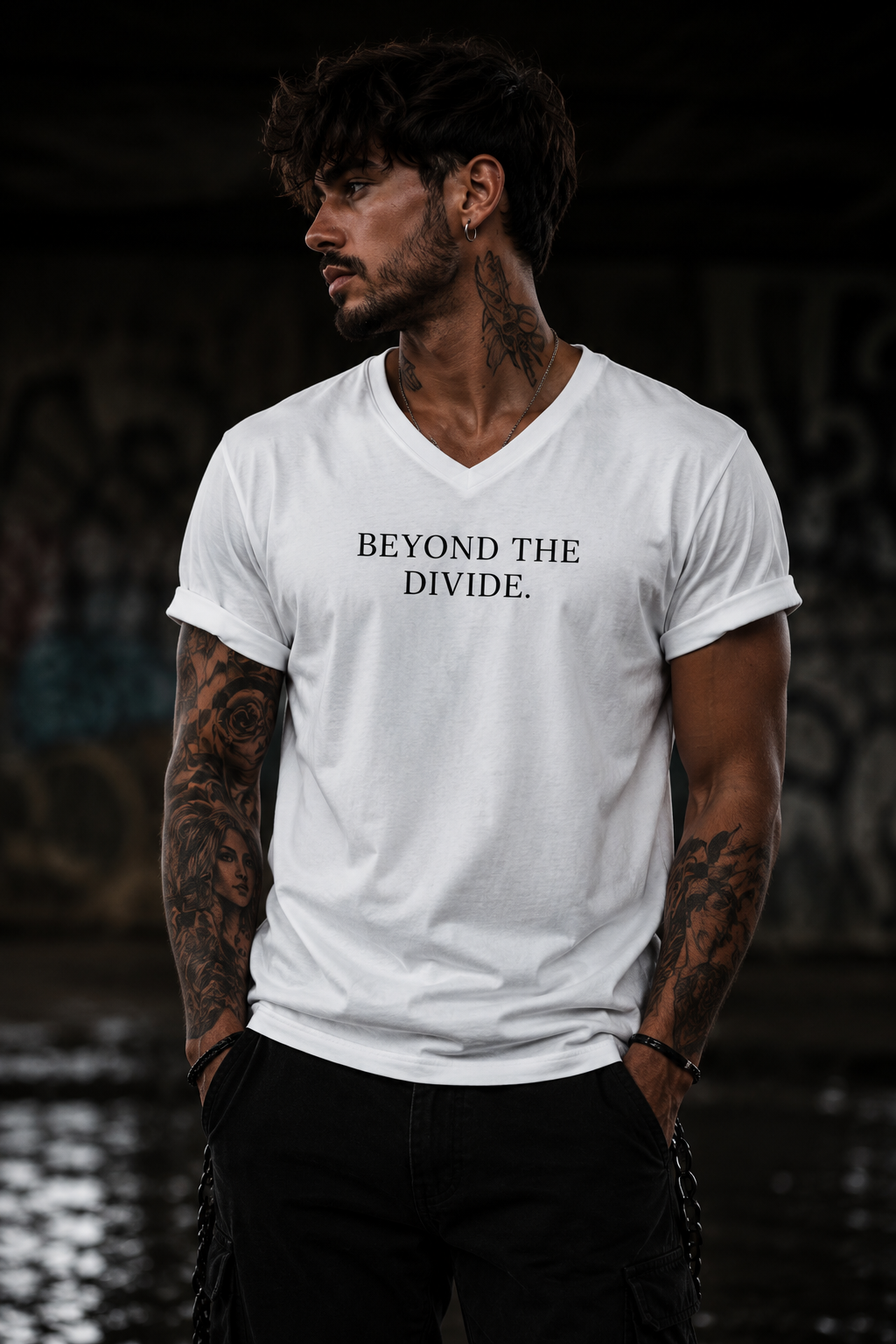 BEYOND THE DIVIDE. -  Premium Unisex Statement T--Shirt