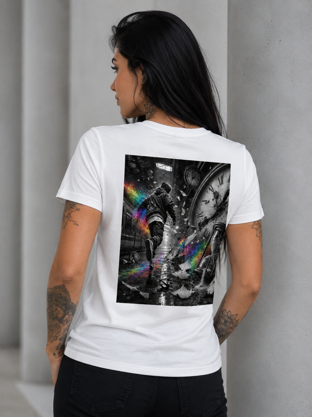 KEEP MOVING. TIME DOESN’T WAIT. - Performance Unisex Statement T-shirt White