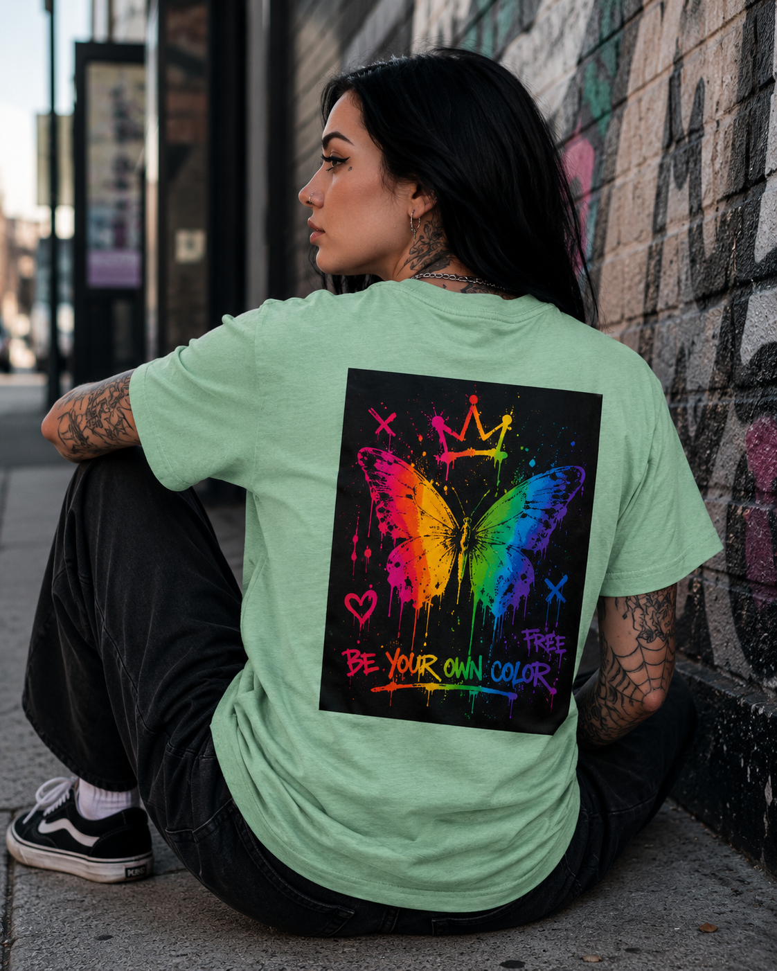 Color Outside The Lines – Inspirational Butterfly Graphic Unisex T-Shirt