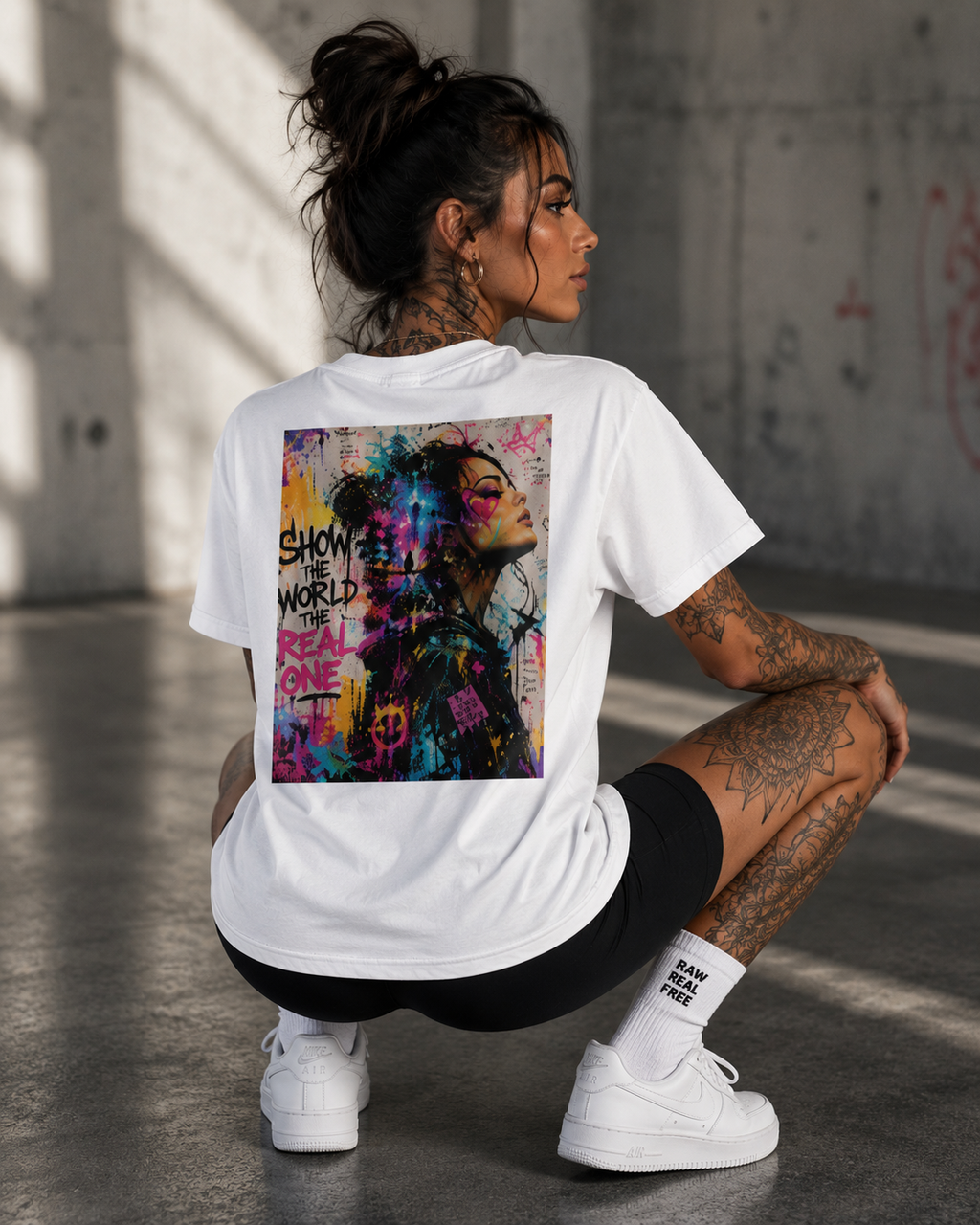 RAW. REAL. FREE. l Performance Unisex Statement T-shirt White